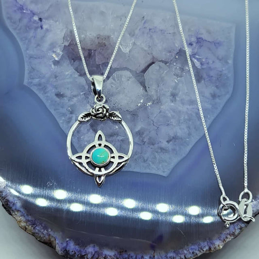 Colgante Nudo de Bruja con Turquesa